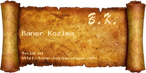 Baner Kozima névjegykártya